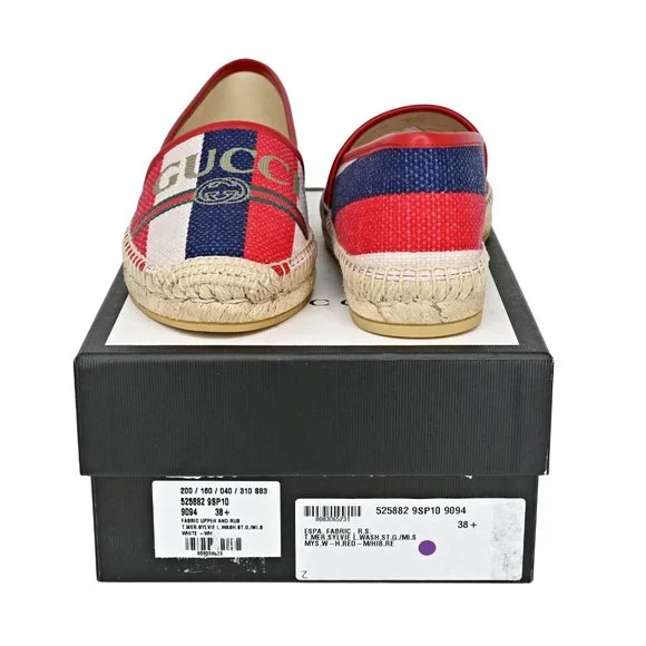 Gucci Logo Sylvie Stripe Canvas Espadrille - Picture 5 of 13